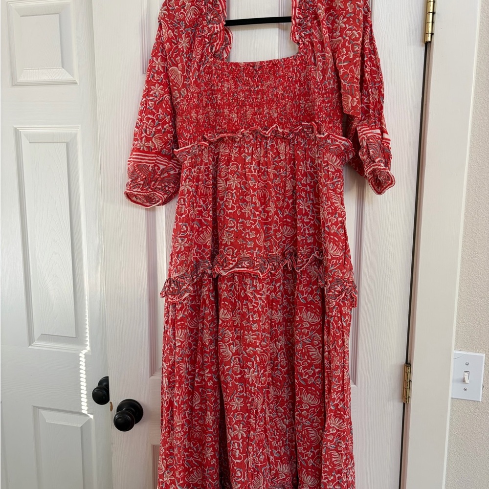 Cleobella Orange Floral Midi Dress - Picture 7 of 7